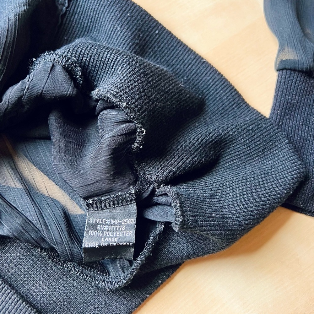 Black Sheer Ruffled Blouse size large - Picture 7 of 11
